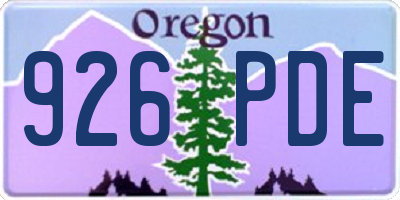 OR license plate 926PDE