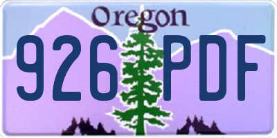 OR license plate 926PDF