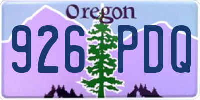OR license plate 926PDQ
