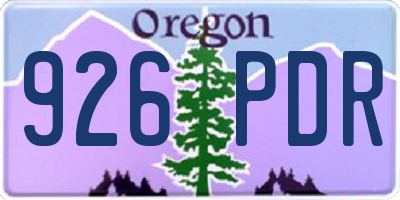 OR license plate 926PDR