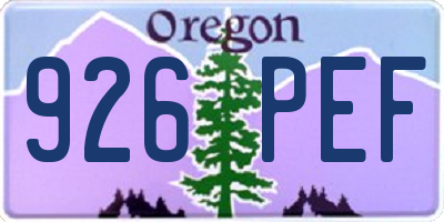 OR license plate 926PEF