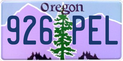 OR license plate 926PEL