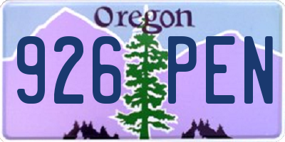OR license plate 926PEN