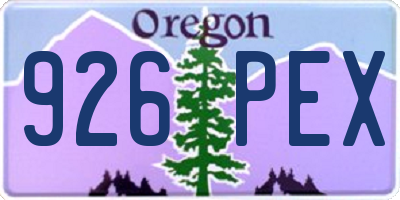 OR license plate 926PEX