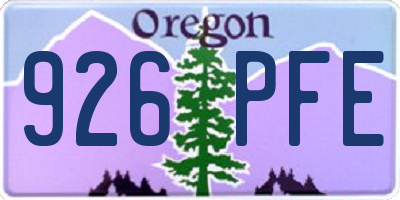OR license plate 926PFE
