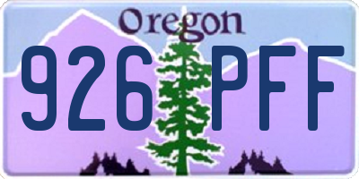 OR license plate 926PFF