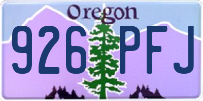 OR license plate 926PFJ