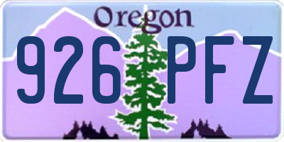 OR license plate 926PFZ