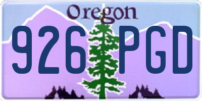 OR license plate 926PGD