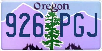 OR license plate 926PGJ