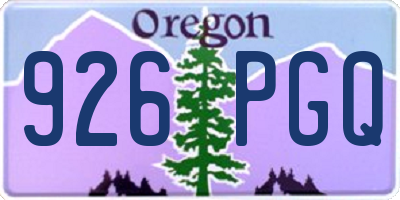 OR license plate 926PGQ