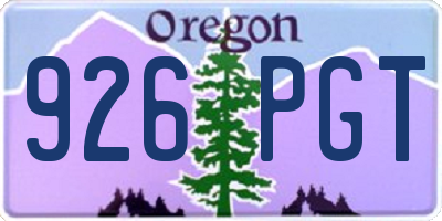 OR license plate 926PGT