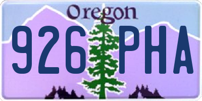OR license plate 926PHA