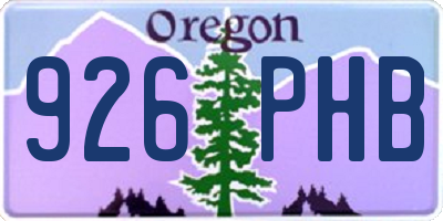 OR license plate 926PHB