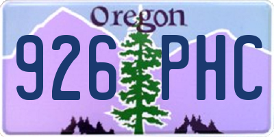 OR license plate 926PHC