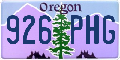 OR license plate 926PHG