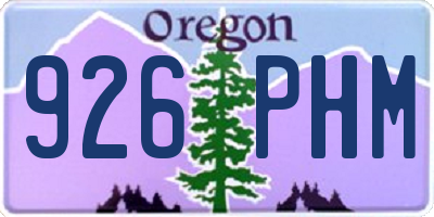 OR license plate 926PHM