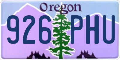 OR license plate 926PHU