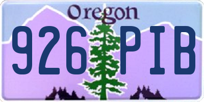 OR license plate 926PIB