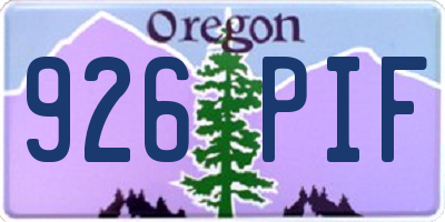 OR license plate 926PIF