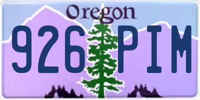 OR license plate 926PIM