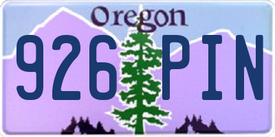 OR license plate 926PIN