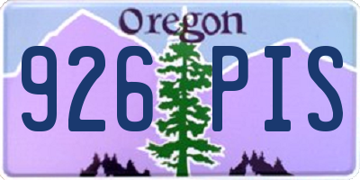 OR license plate 926PIS