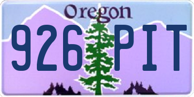 OR license plate 926PIT