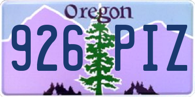 OR license plate 926PIZ