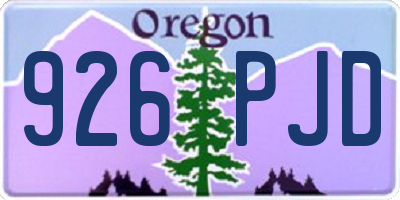 OR license plate 926PJD