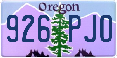 OR license plate 926PJO