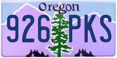 OR license plate 926PKS