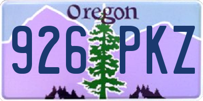 OR license plate 926PKZ