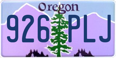 OR license plate 926PLJ