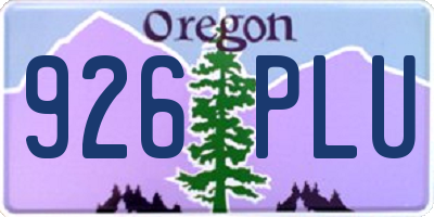 OR license plate 926PLU