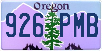 OR license plate 926PMB