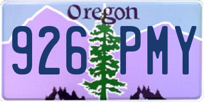 OR license plate 926PMY