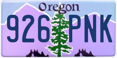 OR license plate 926PNK