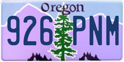 OR license plate 926PNM