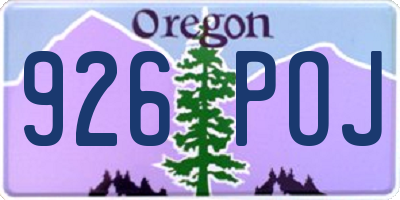 OR license plate 926POJ