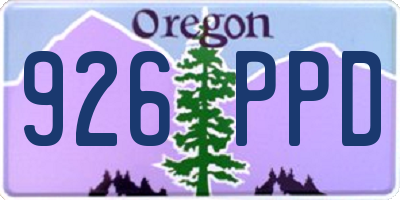 OR license plate 926PPD