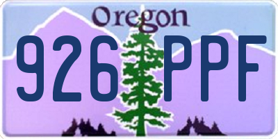OR license plate 926PPF