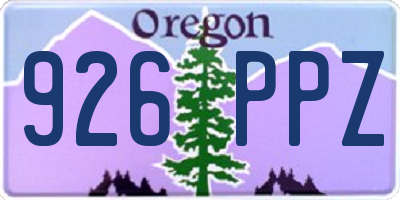 OR license plate 926PPZ