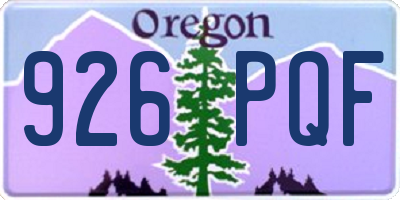 OR license plate 926PQF