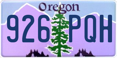 OR license plate 926PQH