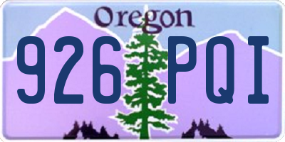 OR license plate 926PQI