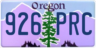 OR license plate 926PRC