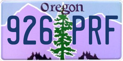 OR license plate 926PRF