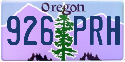 OR license plate 926PRH