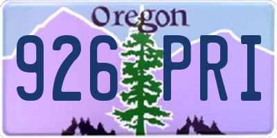OR license plate 926PRI